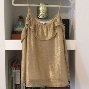 Gold shimmer crop top